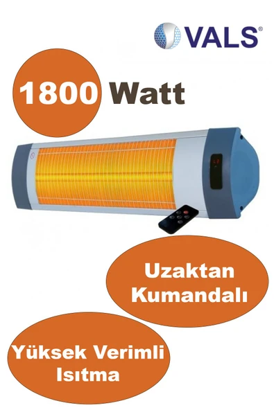 VALS WH 18 CR - Suya Dayanıklı Uzaktan Kumandalı Duvar Tipi Carbon Isıtıcı