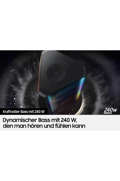 SAMSUNG Mx-St50B/Tk Sound Tower, 240 Watt, Taşınabilir Kablosuz Bluetooth Hoparlör, Ipx5 Dereceli, 18 - 7