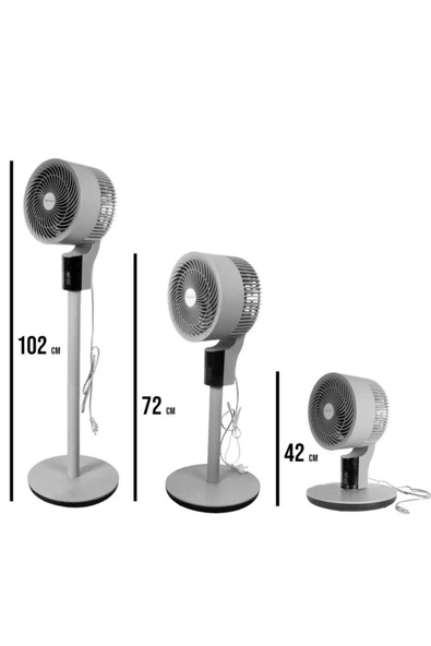BALENO Sf 8 Baac 3d Salınım 20 Cm. Uzaktan Kumandalı Vantilatör - Platinum Gray - 4