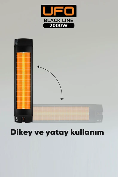 UFO Black Line 2000 W Uk Duvar Tipi Dikey Ve Yatay Kullanım - 6
