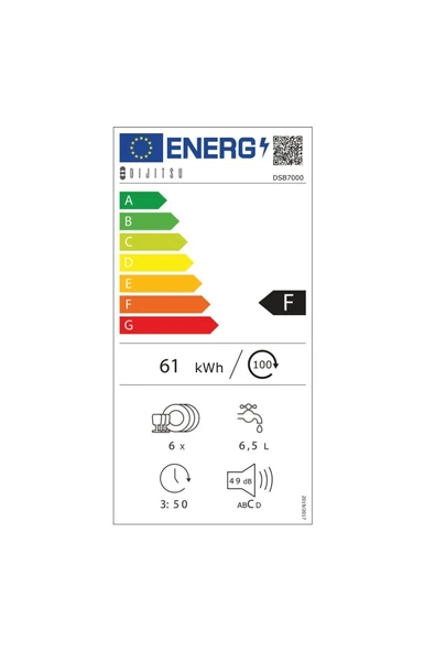 DİJİTSU DSB7000 Tezgah Üstü Bulaşık Makinesi Beyaz - 2