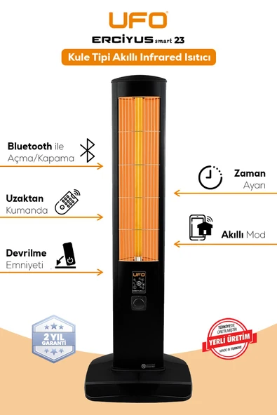 UFO Erciyus Smart 2300 W Mobil Uyumlu Kule Tipi Isıtıcı - 6