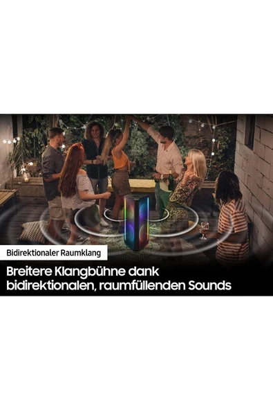 SAMSUNG Mx-St50B/Tk Sound Tower, 240 Watt, Taşınabilir Kablosuz Bluetooth Hoparlör, Ipx5 Dereceli, 18 - 5