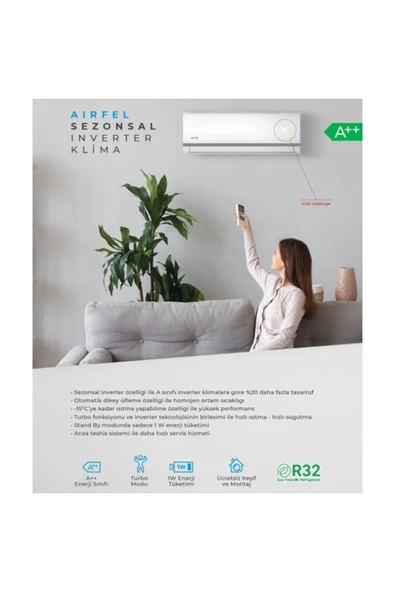 AİRFEL Ltxm35n 12000 Btu R32 Gaz A Enerji Inverter Klima - 4
