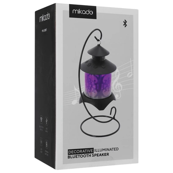 Mikado MD-20BT Siyah 5W 1200mAh BT-LED Işıklı Bluetooth Hoparlör - 8