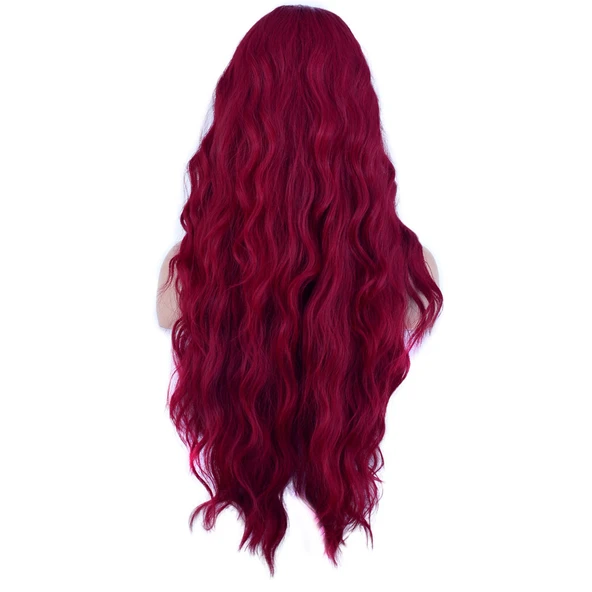 Uzun Su Dalgası Fiber Sentetik Peruk - Kızıl ürün görseli