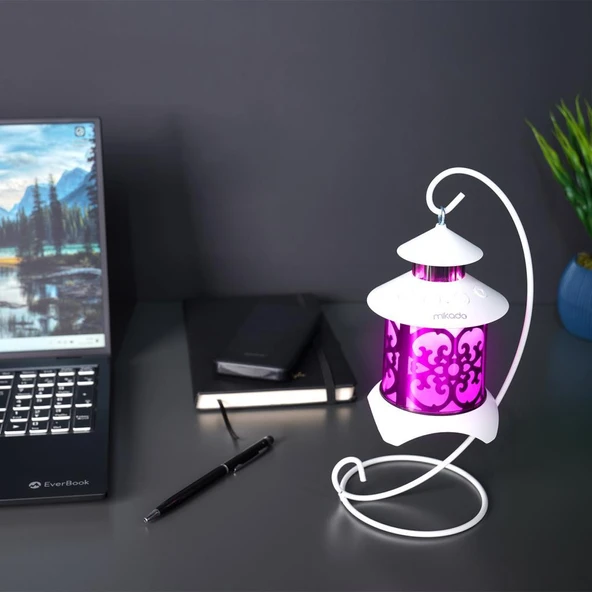 Mikado MD-20BT Beyaz 5W 1200mAh BT-LED Işıklı Bluetooth Hoparlör - 7