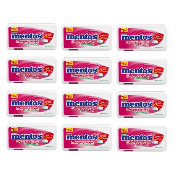 Mentos Defensive Clean Breath Vişne Aromalı Tatlandırıcılı Tablet Şekerleme 21 g x 12 Adet - 1