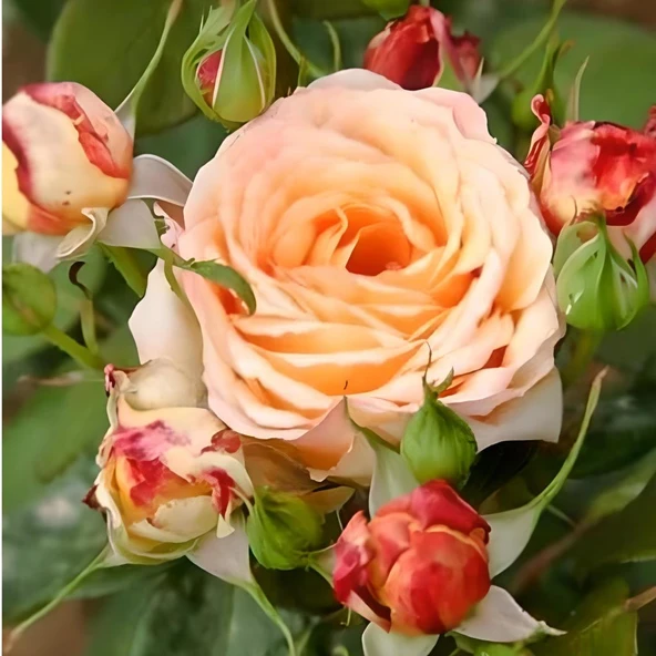 Tüplü Sarı Turuncu Claudia Yediveren Aşılı Gül Fidanı ürün görseli