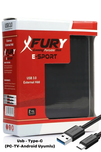 FURY E-sport 500 Gb Harici Disk - Taşınabilir Disk - Taşınabilir Harddisk (PC-TV-ANDROİD UYUMLU) - 2