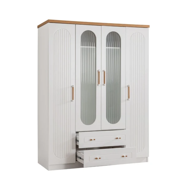 Vita Bohem Genç Odası - 4 Kapaklı Dolap, Karyola, Komodin - 6