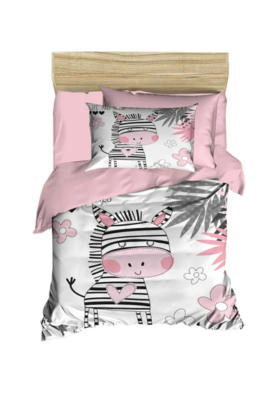 Dijital Baskılı 3d Pamuklu Yenidoğan Bebek Nevresim Takımı Baby Zebra - 3