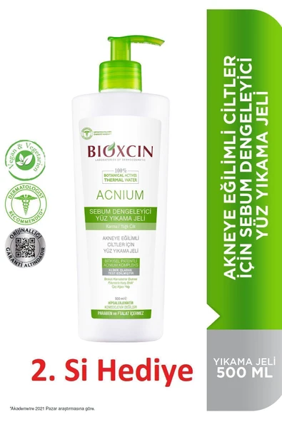 Acnium Sebum Dengeleyici Yüz Yıkama Jeli 500ml 1 Alana 1 Hediye