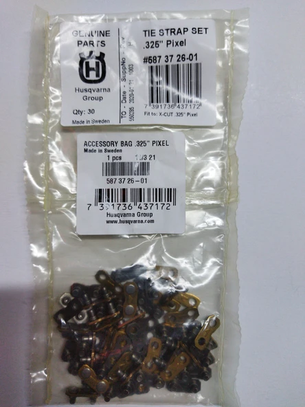 MOTORLU TESTERE ZİNCİR PERÇİNİ (ZİNCİR EKİ) HUSQVARNA 3/25 1,3 MM (PAKET 26 ADET) ORJİNAL