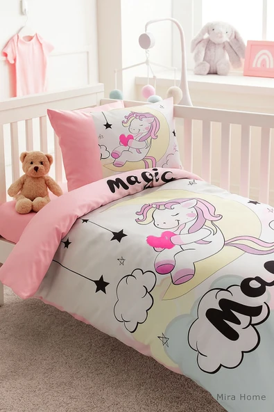 Dijital Baskılı 3d Pamuklu Yenidoğan Bebek Nevresim Takımı Magic - 2