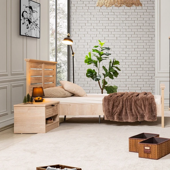 Karyola, Polo Başlıklı Karyola 100x200 Cm - Resim 3