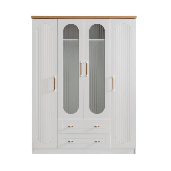 Gardırop, Vita Bohem 4 Kapaklı Çekmeceli Dolap - 4