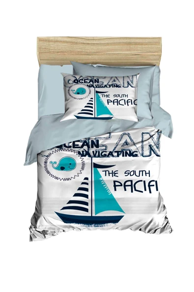 Dijital Baskılı 3d Pamuklu Yenidoğan Bebek Nevresim Takımı South Pasific - 3