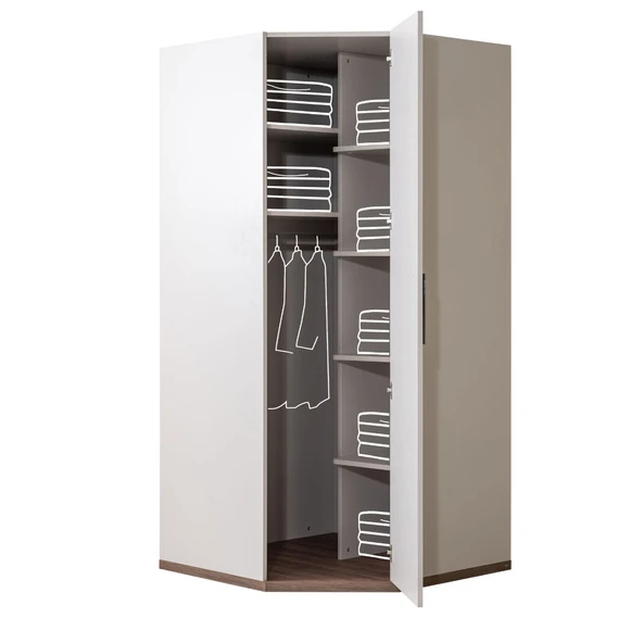 Milano Genç Odası -5 Kapaklı Aynalı Dolap, Karyola, Komodin, Çalışma Masası, Şifonyer, Kitaplık - 5