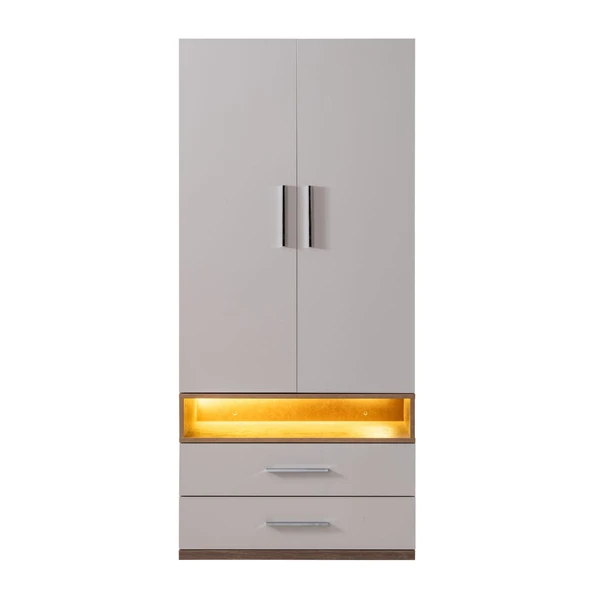 Gardırop, Milano 2 Kapaklı Çekmeceli Dolap - 2