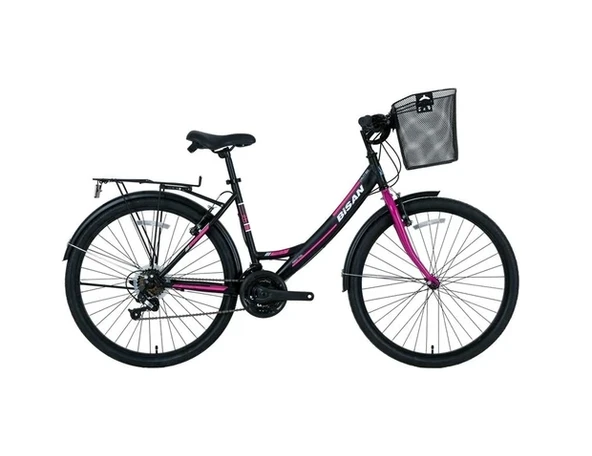 Bisan Mabella 26 Jant Kadın Şehir Bisikleti Mat Siyah-Mor
