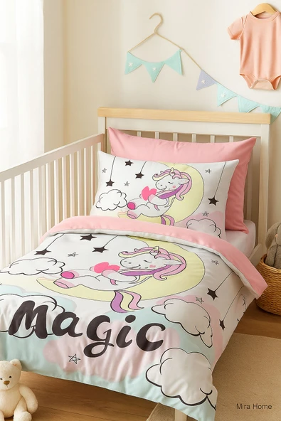 Dijital Baskılı 3d Pamuklu Yenidoğan Bebek Nevresim Takımı Magic - 3