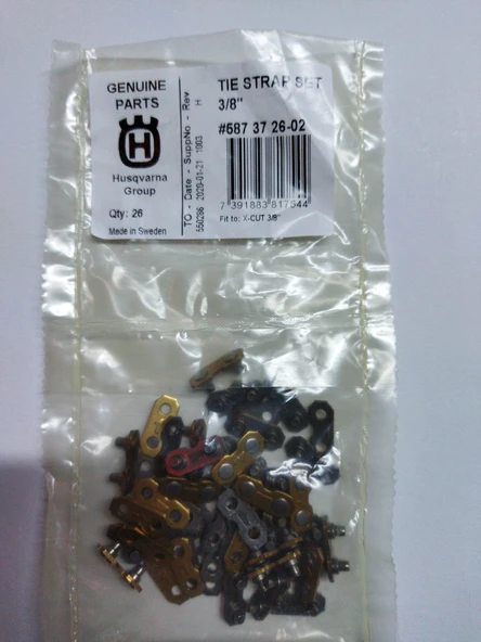 MOTORLU TESTERE ZİNCİR PERÇİNİ (ZİNCİR EKİ) HUSQVARNA 3/8 (PAKET 26 ADET) ORJİNAL ürün görseli