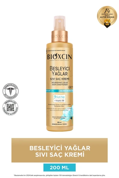 Besleyici Yağlar Sıvı Saç Kremi 200 ML - Sülfatsız, Kuru ve Yıpranmış Saçlar Saç Dökülme Karşıtı