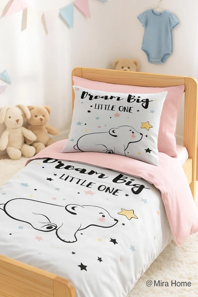 Dijital Baskılı 3d Pamuklu Yenidoğan Bebek Nevresim Takımı Dream Big - 2