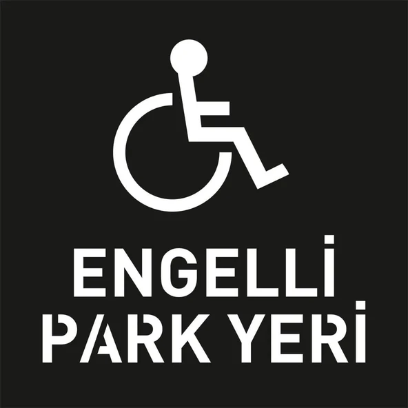 Engelli Park Yeri Şablonu Otopark Boyama Şablonu Engelli Yeri Sembolü 100x100 cm