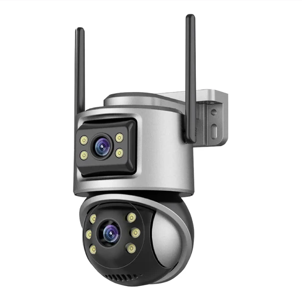 QASUL 8MP Wifi PTZ Kameralar Dış Mekan 4K Çift Lens Çift Ekran Otomatik Takip IP Kamera CCTV İki Yönlü Ses Video Gözetim