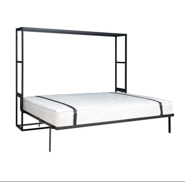 MODAMOB Akıllı Mobilya Metal Kasa Yatay Açılır Çift Kişilik Duvara Monte Yatak - 6