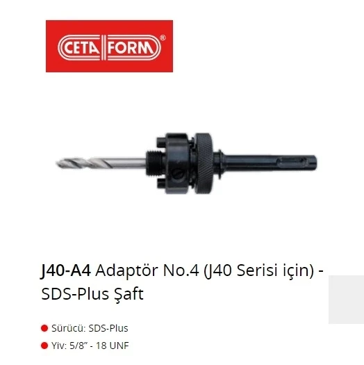 Ceta Form J40-A4 Sds Plus Şaft Adaptör No:4 ürün görseli 1