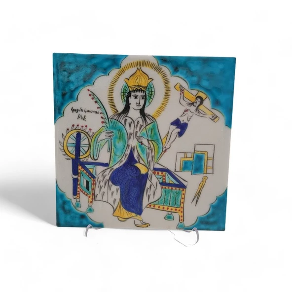 Bakire Katerina 20x20 cm El Boyama İznik Çini Karo - 2