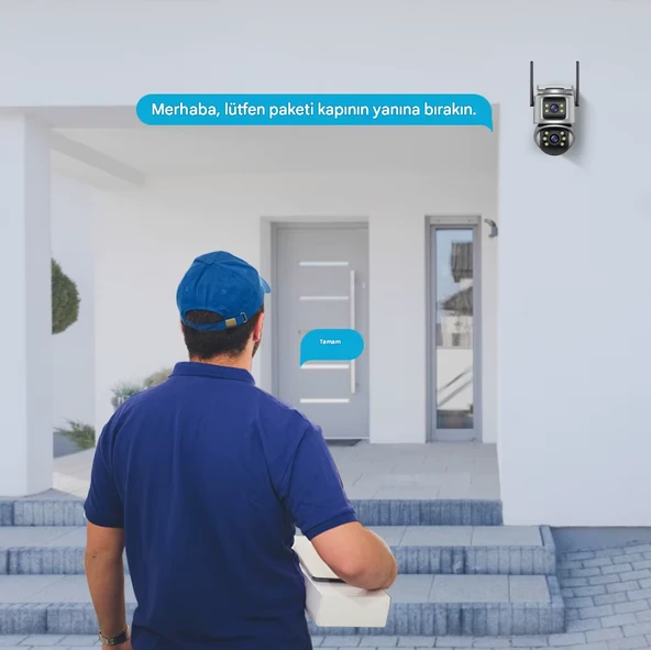 QASUL 8MP Wifi PTZ Kameralar Dış Mekan 4K Çift Lens Çift Ekran Otomatik Takip IP Kamera CCTV İki Yönlü Ses Video Gözetim - 7