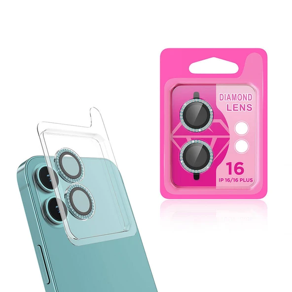 Apple iPhone 16 Plus Taşlı Lüx Kamera Lens Koruyucu Cam HD ZRCL-06 ürün görseli 1