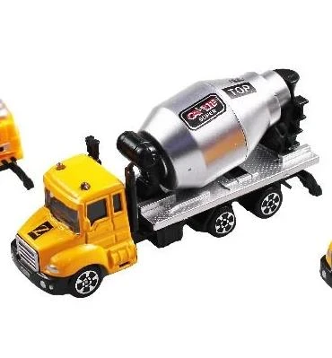 Oyuncak İnşaat Kamyonları Kazıcı Mikser Kasalı Taşıyıcı 3 lü Metal Set - 3