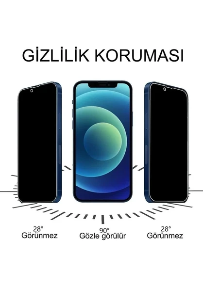 Samsung Galaxy A03s Cam Ekran Koruyucu 5D Hayalet Privacy Gizli Zr-5DPrivacy - Resim 3
