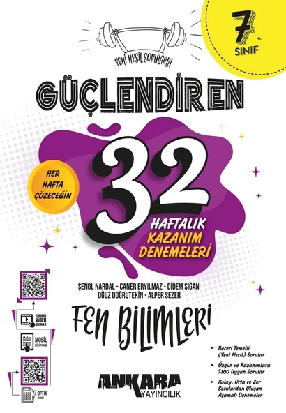 ANKARA YAYINCILIK 7. Sınıf Güçlendiren 32 Haftalık Fen Bilimleri Kazanım Denemeleri