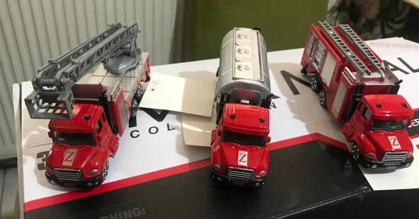 Oyuncak Metal Model İtfaiye Kamyonları 3 lü Metal Set - 8