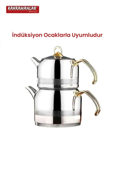Kahramanlar Enza Orta Boy Gold Çaydanlık Takımı - 3