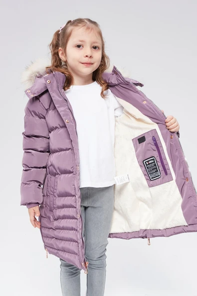 Benittokids Kız Çocuk Natürel Kürklü Kaban 51301 - 12