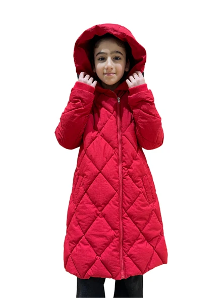 Kız Çocuk Kapüşonlu Kaban 51329 - 5