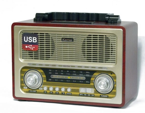 Kemai MD-1800BT Nostalji Görünümlü Bluetoothlu Müzik kutusu