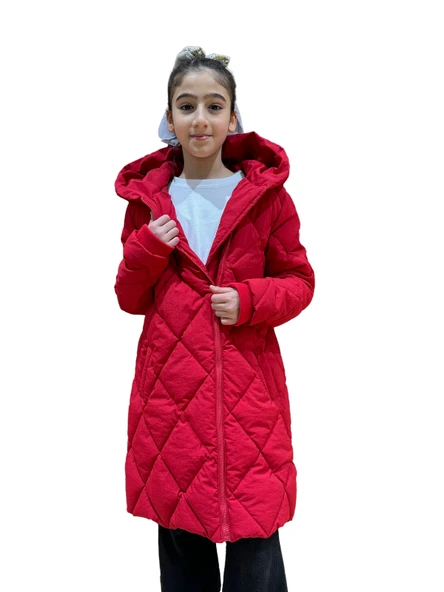 Kız Çocuk Kapüşonlu Kaban 51329 - 11