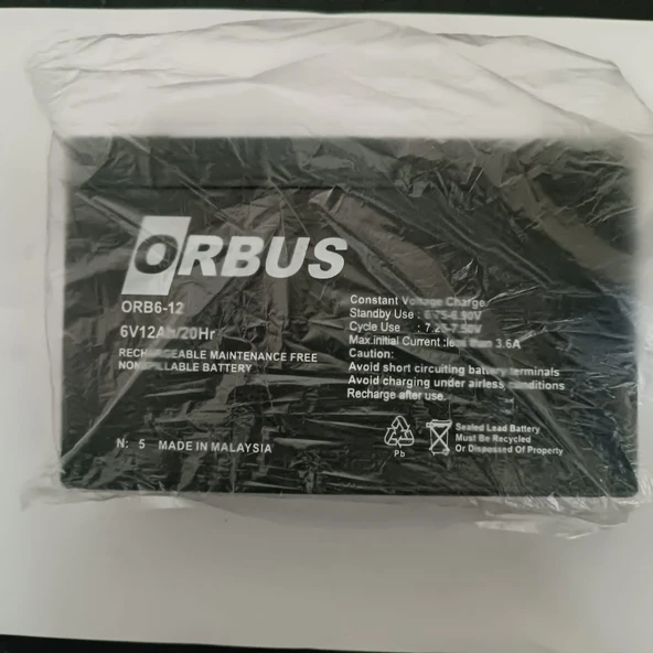 ORBUS 6 Volt 12 Amper akü - 2