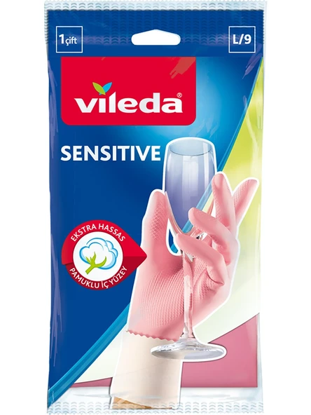 Vileda Sensitive Bulaşık Eldiveni Büyük Boy L/9 x 3 Adet - Resim 2