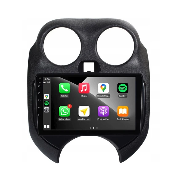 Nissan Micra - Araç Multimedya Ekran - 4GB 64GB - S - Black - 2011 - 2013 - 9 Inch - MYWAY - RED - Resim 3