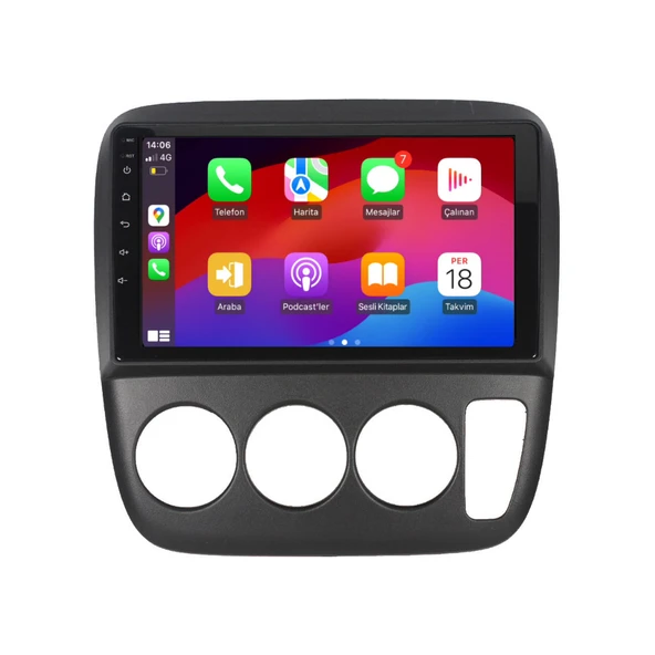 Honda Crv - Araç Multimedya Ekran - 4GB 64GB - Old - Black - 1995 - 2001 - 9 Inch - MYWAY - RED - 2