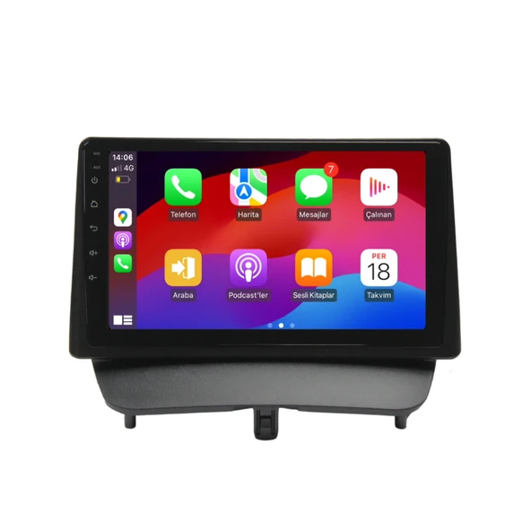 Ford Courier - Araç Multimedya Ekran - 4GB 64GB - Titanyum - Black - 2014 - 2018 - 9 Inch - MYWAY - RED - 2